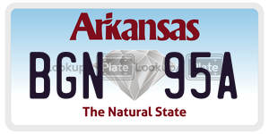 BGN95A  license plate in AR