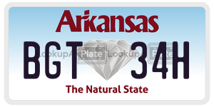 BGT34H  license plate in AR