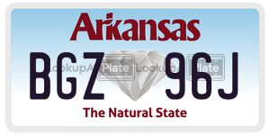 BGZ96J  license plate in AR