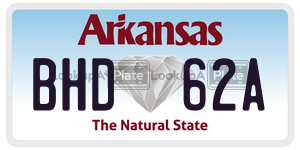 BHD62A  license plate in AR