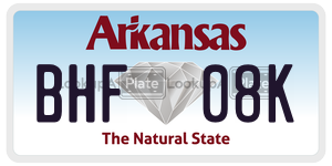 BHF08K  license plate in AR