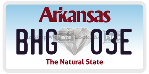 BHG03E  license plate in AR