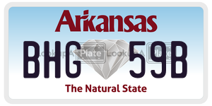 BHG59B  license plate in AR