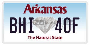 BHI40F  license plate in AR