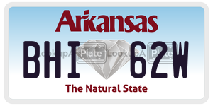 BHI62W  license plate in AR