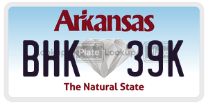 BHK39K  license plate in AR