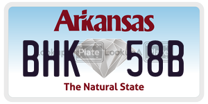 BHK58B  license plate in AR