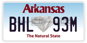 BHL93M  license plate in AR