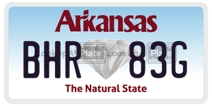 BHR83G  license plate in AR
