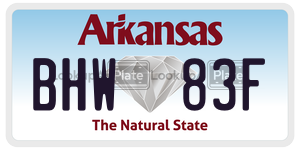 BHW83F  license plate in AR