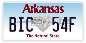 BIC54F  license plate in AR
