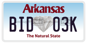 BID03K  license plate in AR