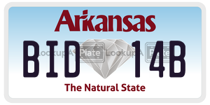 BID14B  license plate in AR