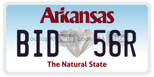 BID56R  license plate in AR