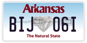 BIJ06I  license plate in AR