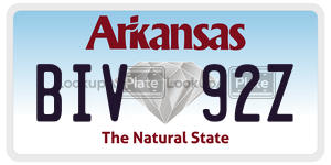 BIV92Z license plate in Arkansas