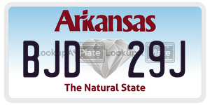 BJD29J  license plate in AR