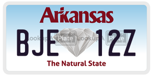BJE12Z  license plate in AR