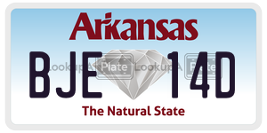 BJE14D  license plate in AR