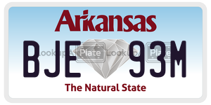 BJE93M  license plate in AR