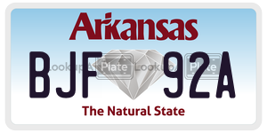 BJF92A  license plate in AR