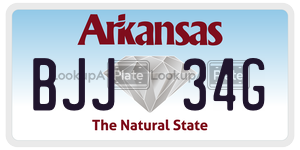 BJJ34G  license plate in AR