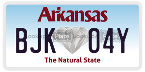 BJK04Y  license plate in AR