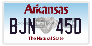 BJN45D  license plate in AR