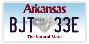 BJT33E  license plate in AR