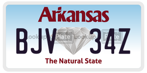 BJV34Z  license plate in AR