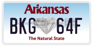 BKG64F  license plate in AR