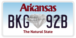 BKG92B  license plate in AR