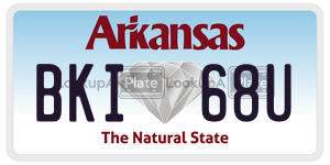 BKI68U  license plate in AR