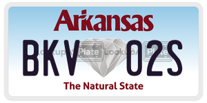 BKV02S  license plate in AR
