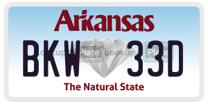 BKW33D  license plate in AR
