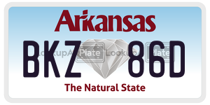 BKZ86D  license plate in AR