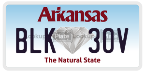 BLK30V  license plate in AR