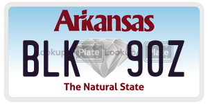 BLK90Z  license plate in AR