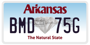 BMD75G  license plate in AR