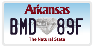 BMD89F  license plate in AR