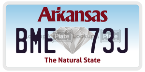 BME73J  license plate in AR