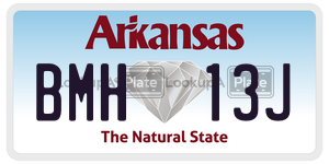 BMH13J  license plate in AR
