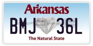 BMJ36L  license plate in AR