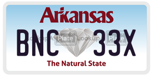 BNC33X  license plate in AR