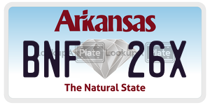 BNF26X  license plate in AR