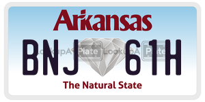 BNJ61H  license plate in AR