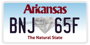 BNJ65F  license plate in AR