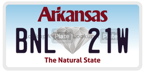 BNL21W  license plate in AR
