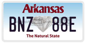 BNZ88E  license plate in AR