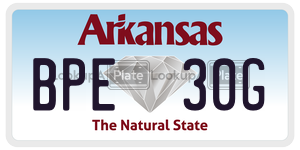 BPE30G  license plate in AR